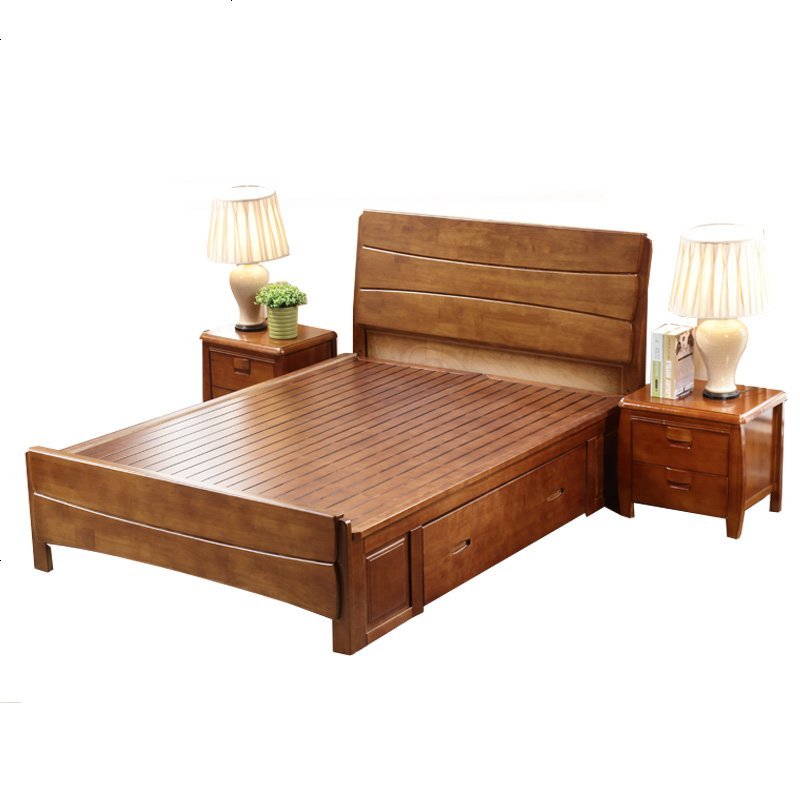 单人床小户型12米家用实木床135米15宽1米一米二的橡木床定制