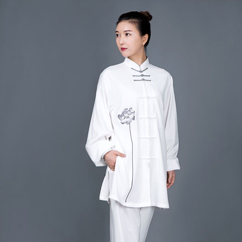 服女春秋新款弹力棉刺绣拳服中国风练功服男