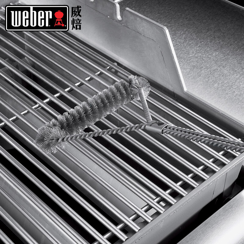 威焙(weber)不锈钢烧烤清洁刷烧烤炉架刷子钢丝烧烤网刷 长款