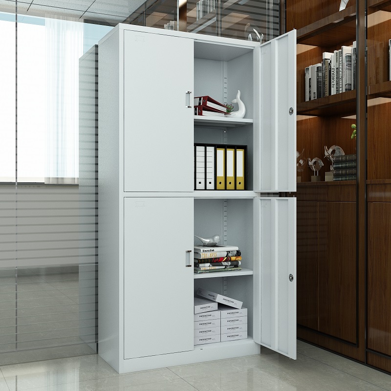 臻远ZY5062297 钢制厚板通双节文件柜 85*39*180cm(单位:台)灰白色高清大图