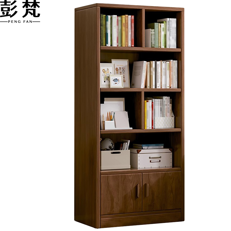 彭梵胡桃色书柜高清大图