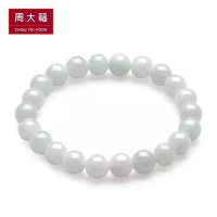 周大福珠宝首饰温润典雅翡翠玉弹力绳手链甄品 K63884