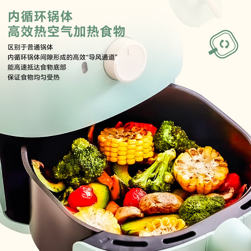 飞利浦(PHILIPS)空气炸锅 家用多功能一体自动电炸锅无油大容量海星底盘新款 3.7L容量 HD9100/80黑色高清大图