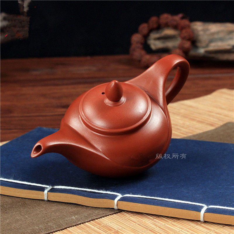 紫砂壶素面长嘴茶壶泥壶神灯壶特色寓意博古摆设可养泡茶壶120ml 黑色长嘴神灯