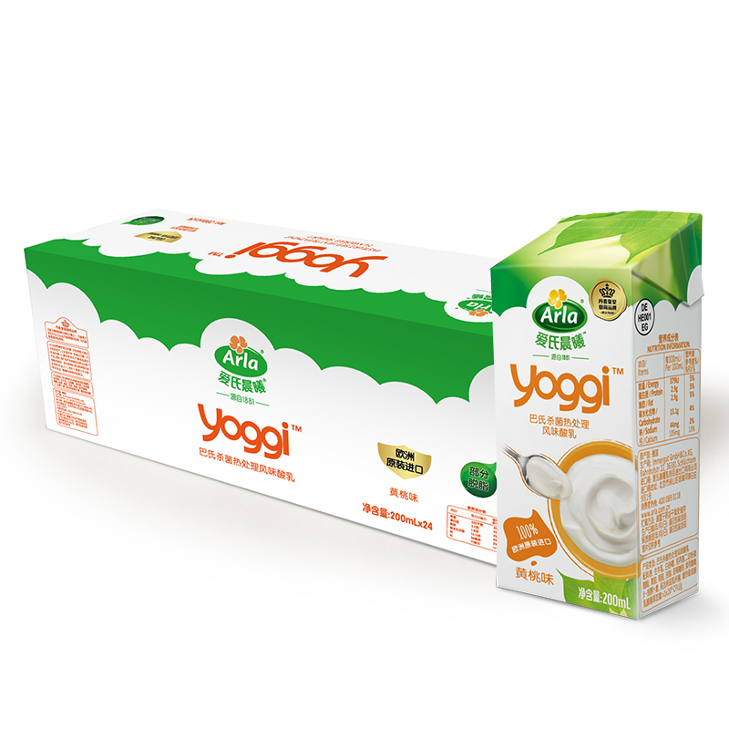 Arla爱氏晨曦常温酸奶黄桃味200ml×24