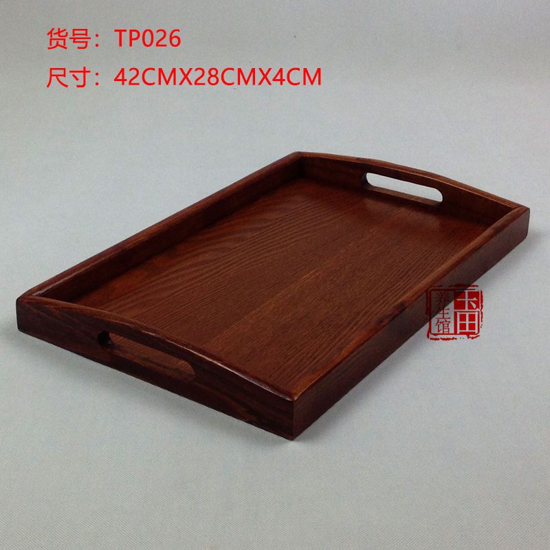 木质托盘长方形茶盘实木竹木制圆形大小号日式木盘子家用酒店菜盘