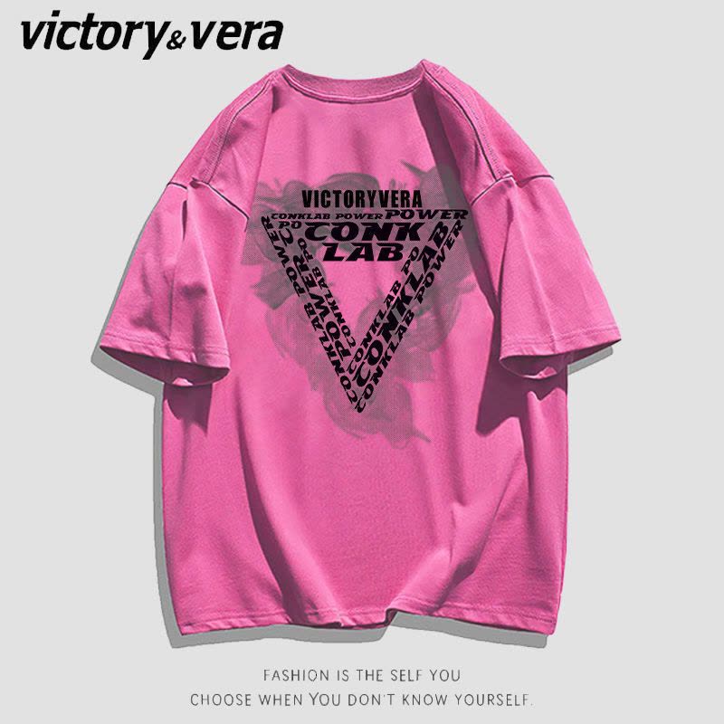 VICTORYVERA短袖t恤女2022夏季新款学生复古印花韩版宽松休闲上衣图片