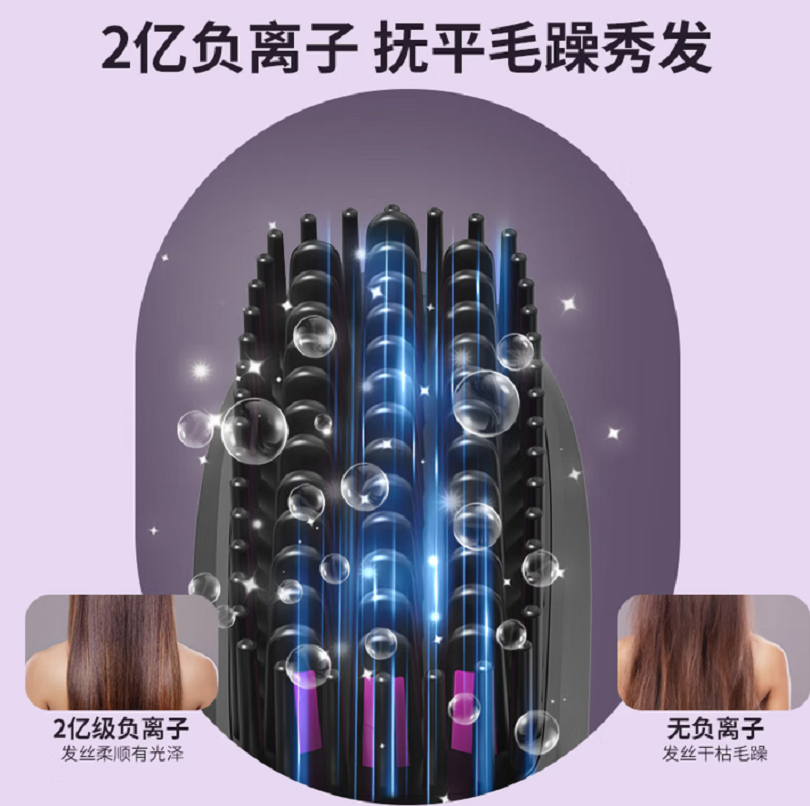 塞尔兰斯(Sayrelances)S66 无线直发梳 蓬松拉直卷发棒 迷你便携美发造型梳 负离子护发直发棒 粉色高清大图
