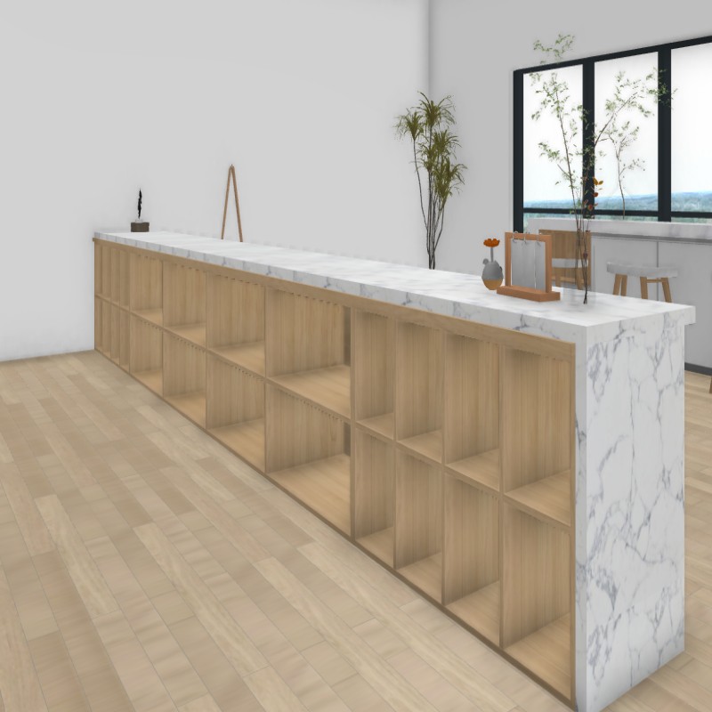 鹰利谨公司前台接待台办公吧台简约现代酒店咨询收银服务台鱼肚白岩板+灰木纹BT-58002高清大图