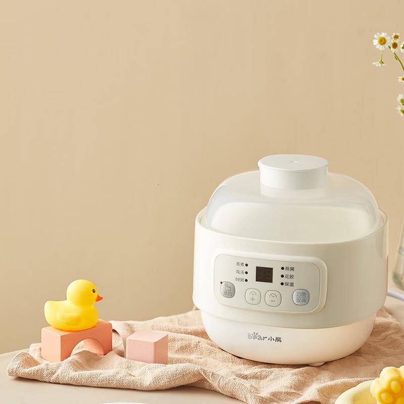 小熊(Bear)电炖盅 电炖锅 小容量隔水炖陶瓷燕窝炖盅 0.8L白瓷煲汤锅 DDZ-A08T8 白色高清大图