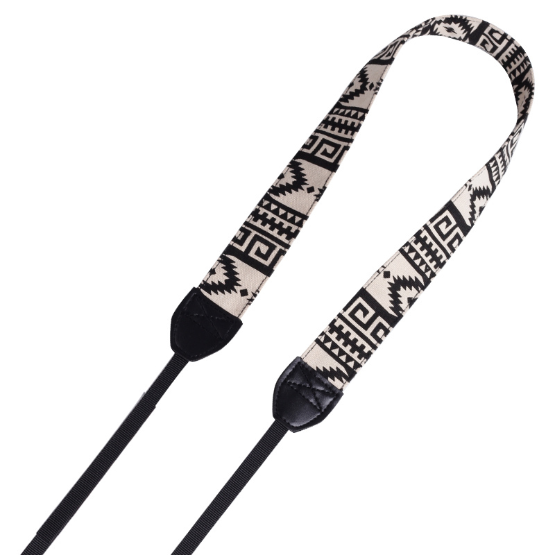 黑色几何拍立得相机带可爱卡通数码微单相机肩带单反相机背带挂脖斜跨