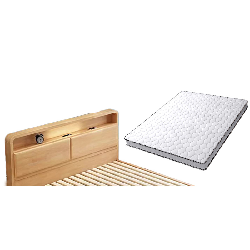 铭羽洋北欧实木床1.5m+床垫套高清大图