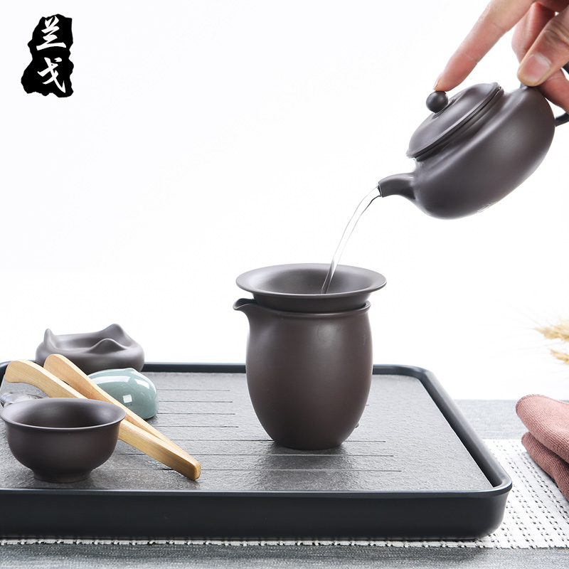 美帮汇紫砂便携旅行功夫茶具套装家用小套陶瓷干泡茶壶茶杯小型茶盘高清大图