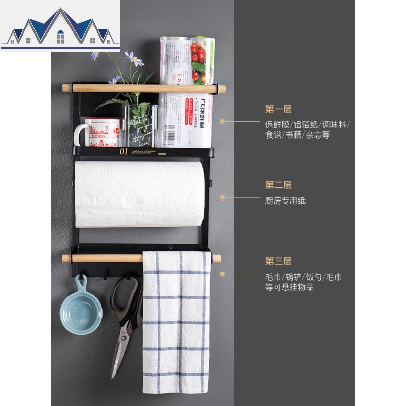 冰箱挂架侧壁挂架磁吸卷纸巾架厨房用品收纳架壁挂置物架 三维工匠高清大图