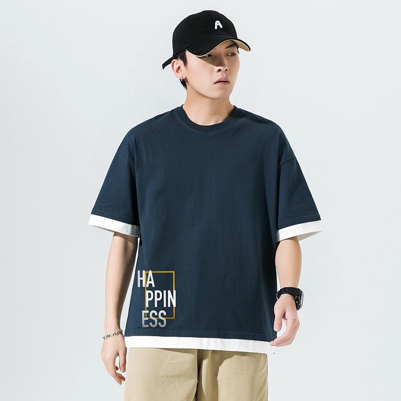 销量款2件99元拉夏贝尔旗下lachapellehomm短袖t恤男纯棉180克重印花