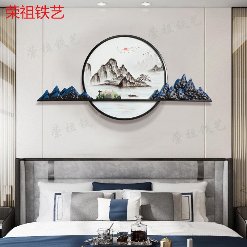 新中式山影客厅酒店创意居家壁饰画禅意玄关装饰沙发背景墙面挂件 三维工匠 B款120*60CM高清大图