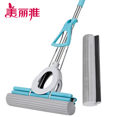 美丽雅 双排轮挤水拖把34CM (赠替换头1个）