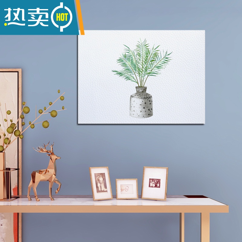 敬平北欧小清新电表箱装饰画电源开关花卉无框皮革隐形画墙壁电闸挂画 宽35CM*高25CM其他类型独立 灰色玲珑潇洒