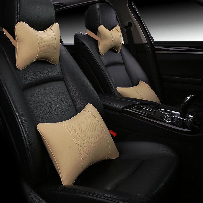 适用于于凯迪拉克ATSL/SRX/XT5/XTS真皮头枕改装汽车内饰腰靠护颈枕
