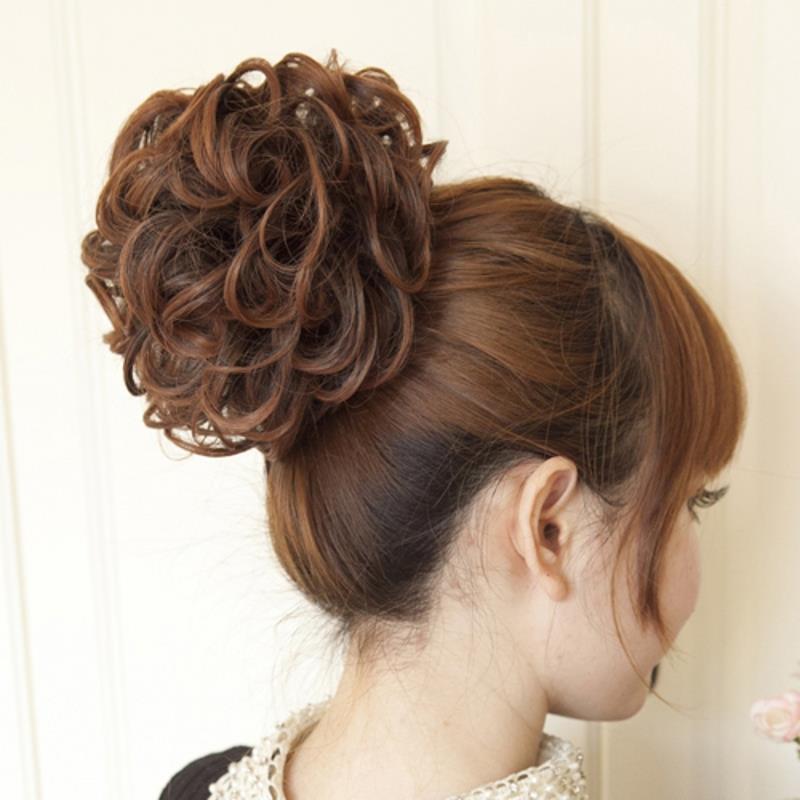 假发女夏季蓬松自然假发包花苞头丸子头逼真卷发新款女生逼真实拍自然