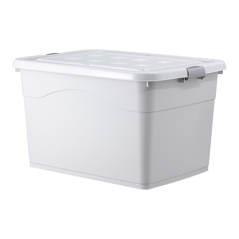 翌嘉YJ3111303塑料收纳箱衣服整理箱杂物储物箱子 120L浅灰色高清大图