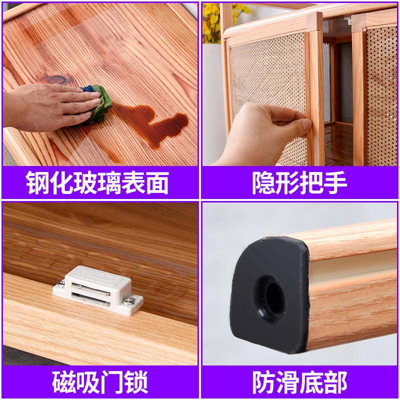 小柜子厨房用储物带碗柜灶台放碗铝合金餐边柜简易茶水橱柜组装_10_680高清大图