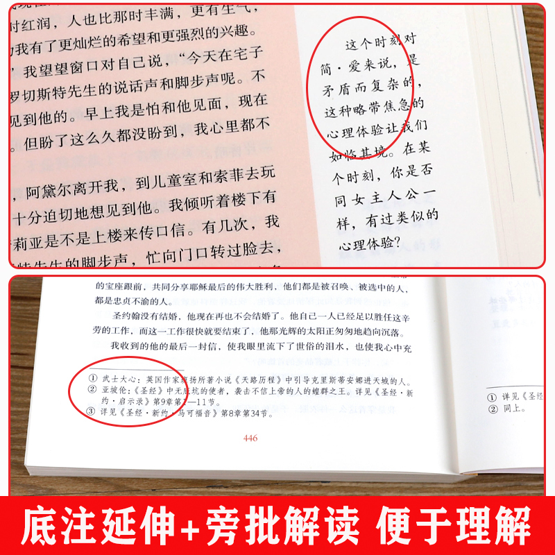 [配套人教版]简爱和儒林外史 [正版]人教版 简爱书籍原著人民教育出版社九年级下册必读课外书 初三9下文学名著初中课外阅高清大图