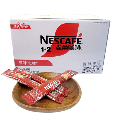 Nestle雀巢 雀巢 Nestle 1+2原味即溶咖啡1500g（15g*100条） 休闲办公室速溶冲饮品食品