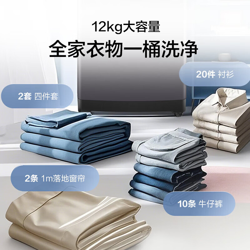 海尔(Haier) 12公斤 变频 全自动 波轮洗衣机 超净洗 除菌除螨 政府补贴 自编程 XQB120-BZ20L0高清大图