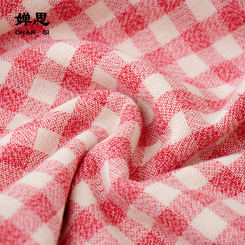 婵思 CQC0230240 幻彩小格清洁毛巾抹布 34*74cm