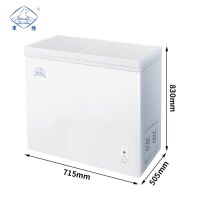冰熊 188升 家用商用一级能耗节能小冰柜迷你卧式冷藏冷冻双温双箱冷柜
