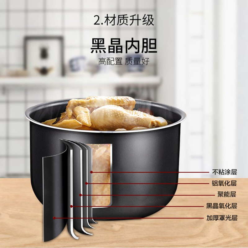 美的(Midea)电压力锅 4L机械式电高压锅家用高压煮饭煲汤12PCH402A