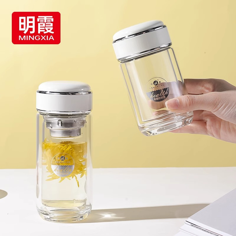 双层玻璃水杯女生小容量迷你高颜值果茶2025新款加厚个人户外运动专用杯子150ml