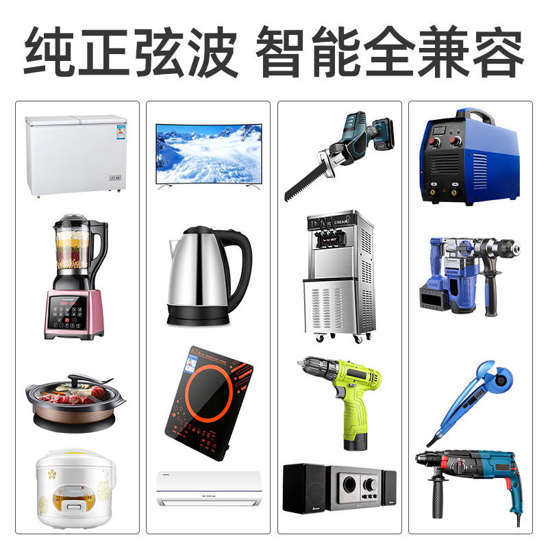 [补贴10%]纯正弦波逆变器12v24v48v60v转220v通用车载家用大功率转换器噐高清大图