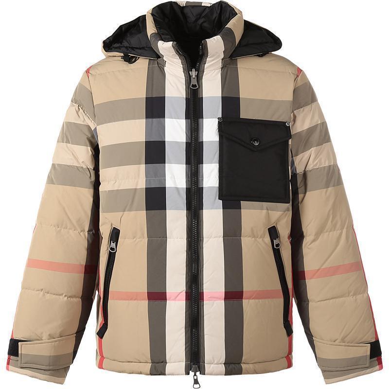 博柏利/巴宝莉 burberry 男款锦纶双面两穿鸭绒连帽羽绒服外套