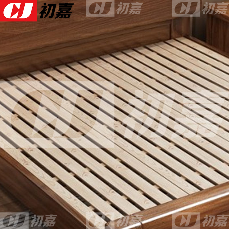 初嘉(CJ) 实木床1.8米单人床胡桃木