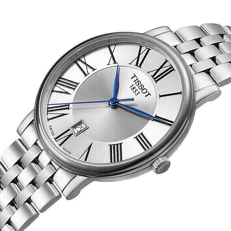 天梭(TISSOT)瑞士手表 卡森臻我系列腕表 钢带石英男表T122.410.11.033.00