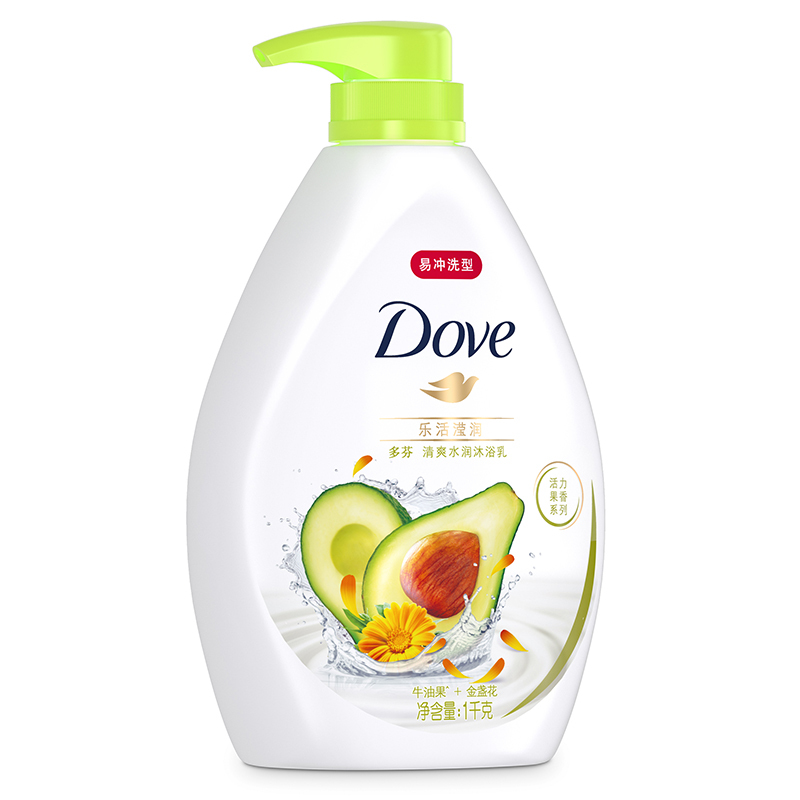 多芬(Dove)清爽水润沐浴乳 乐活滢润1KG[联合利华]