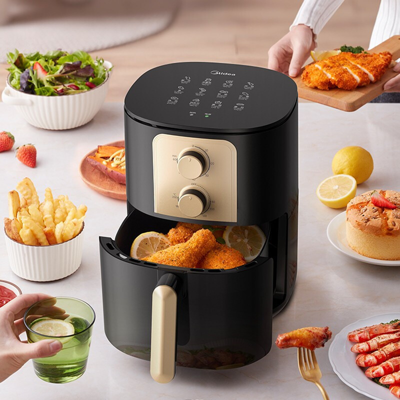 美的(Midea)空气炸锅大容量家用多功能电炸锅智能定时轻油低脂煎炸温控炸鸡薯条烤箱电炸机 [KZ40Q4-403]