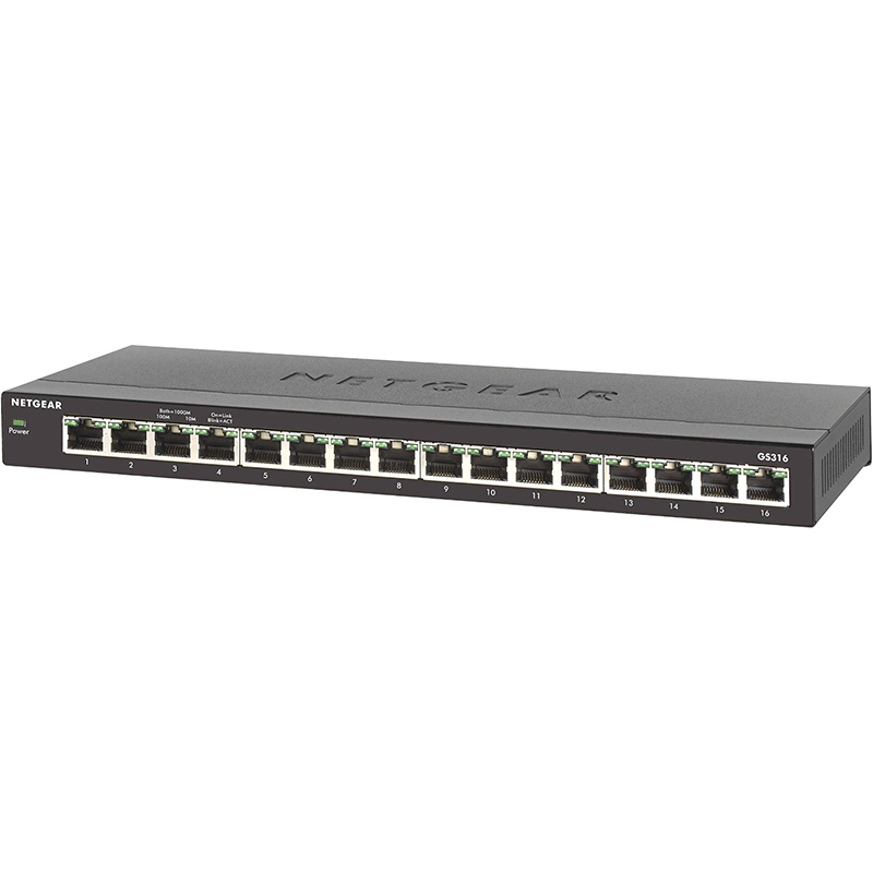 美国网件(NETGEAR)GS316 16口全千兆非网管交换机 中小型企业商用以太网交换机