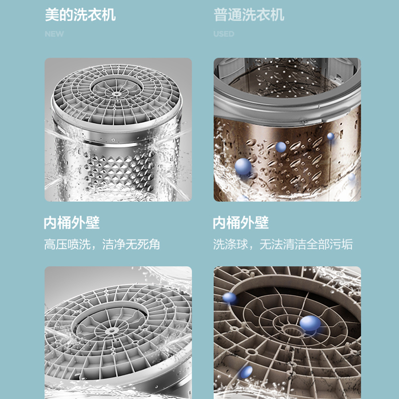 美的(Midea)10公斤全自动波轮洗衣机 家用大容量免清洗内桶洗脱一体 智利灰 MB100KQ3