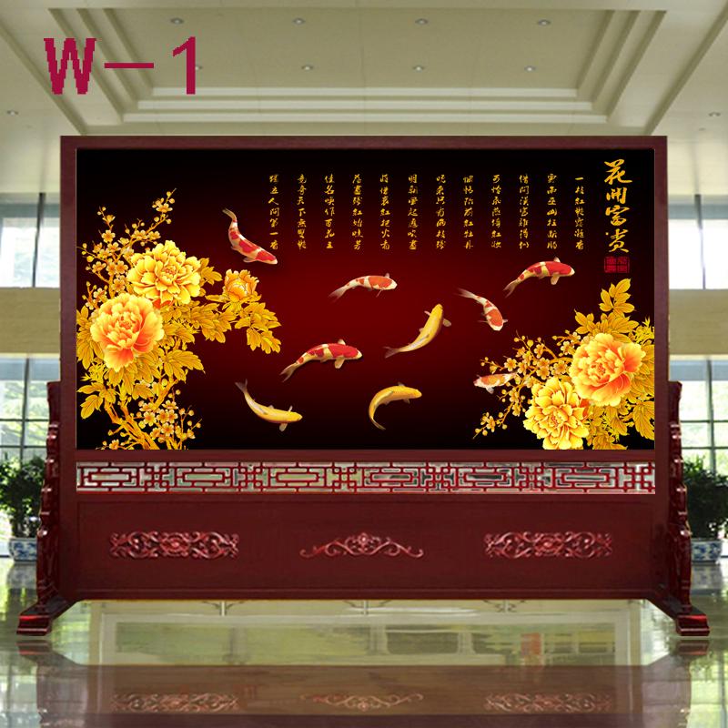 中式简约屏风实木隔断进办公室大厅酒店会议室定制落地座屏 200宽*180高 整装高清大图