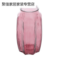 欧式简约玻璃花瓶富贵竹水培容器客厅创意干花插花摆件透明大花盆_2