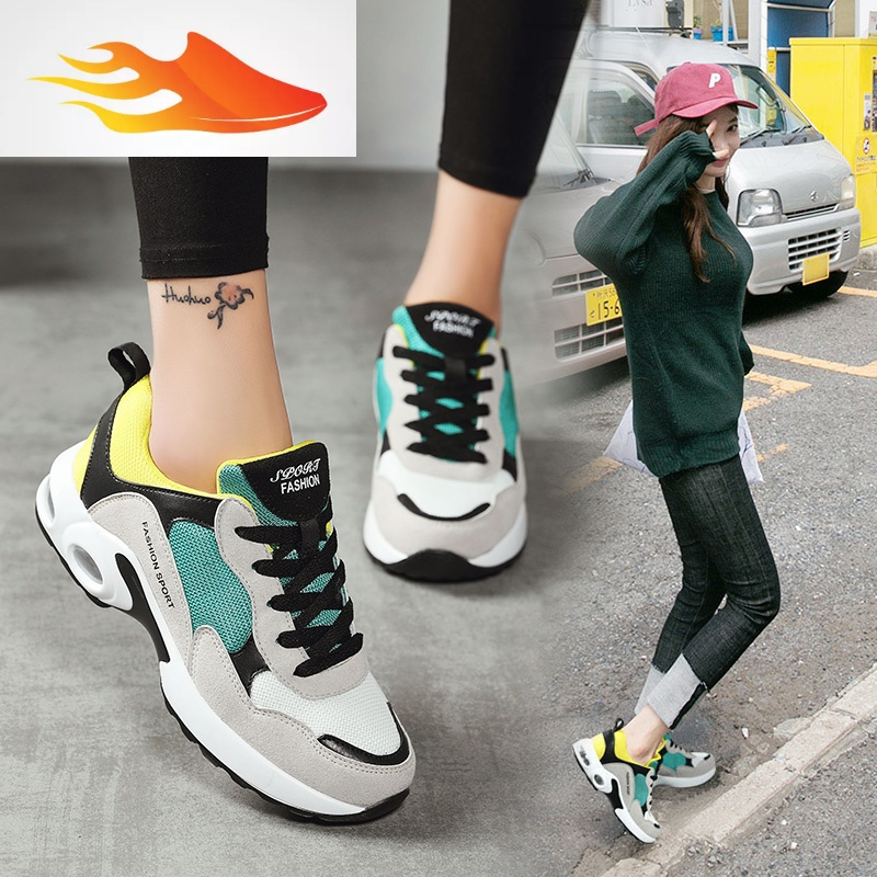 fishbasket秋季女鞋新款女装鞋休闲平底舒适软底黑色百搭跑步鞋透气