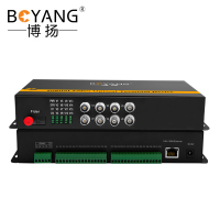 博扬 综合业务电话光端机2路电话+1路百兆网络+8路视频+1路双向音频+4路双向开关量+RS485 一对BY-8V1ER
