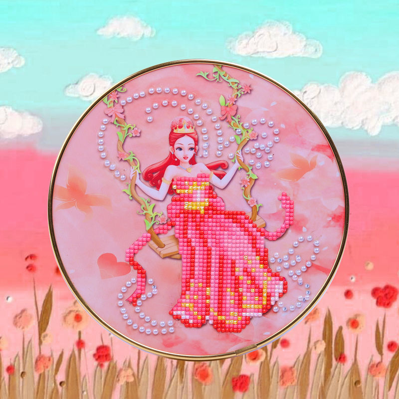 安柏公主20*20带框 儿童钻石贴画小学生diy公主水晶贴手工制作女孩