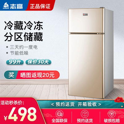 志高（CHIGO）BCD-99A189L双门冰箱 闪亮金