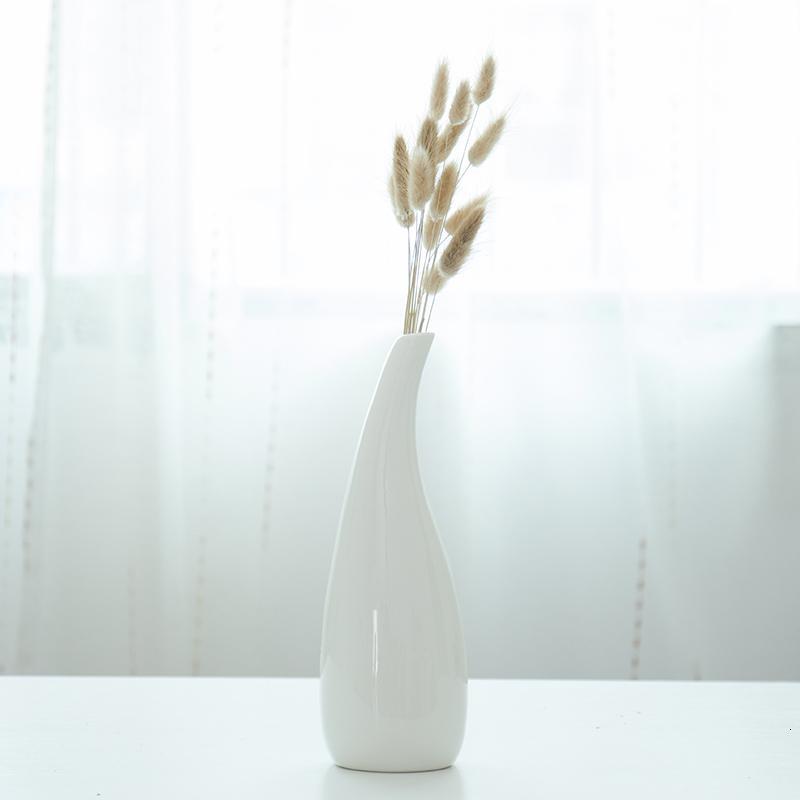 ins北欧陶瓷花瓶干花插花小清新装饰品白色简约现代客厅餐桌摆件三维
