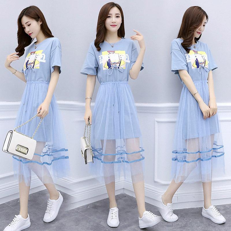 夏装女装14初中学生13韩版洋气女裙子1518岁女孩大童连衣裙时尚视频