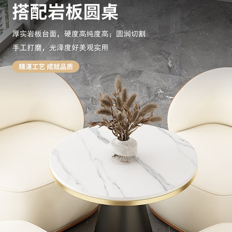 戴劲洽谈沙发轻奢售楼处谈判沙发洽谈桌接待桌椅组合 2+2+长桌高清大图